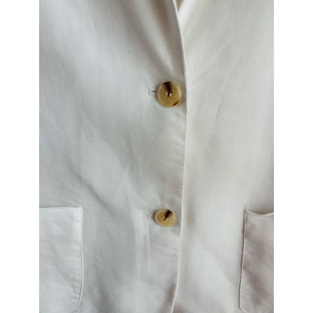 EUC J.McLaughlin Women’s Merona Linen-Blend Jacket in Ivory | Sz M - Picture 3 of 9